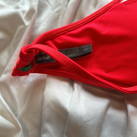 Aerie bikini women’s small/medium floral coral tie top classic bottoms with pads - Picture 4 of 4